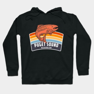 Puget Sound Washington Salmon Fishing Graphic Hoodie